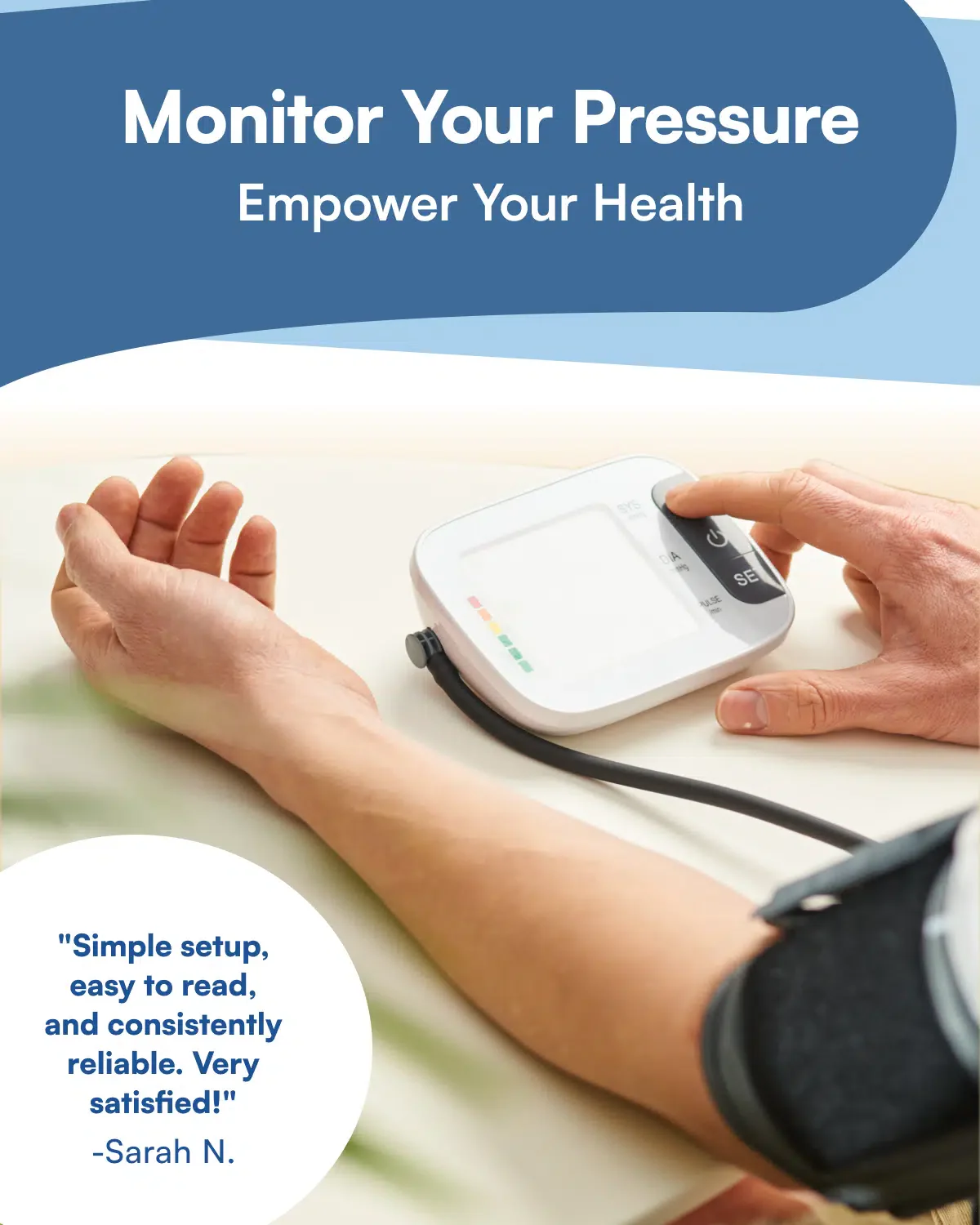 BPpro - FDA Approved Blood Pressure Monitor – Extra Large Screen, Dual User, Built-in Memory image 3