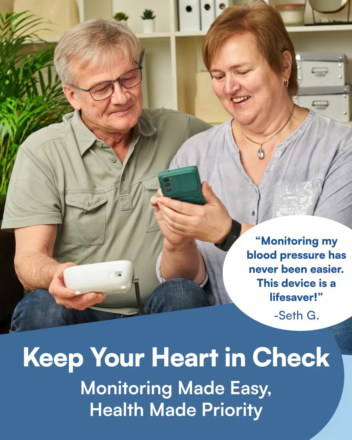 BPpro - FDA Approved Blood Pressure Monitor – Extra Large Screen, Dual User, Built-in Memory image 1