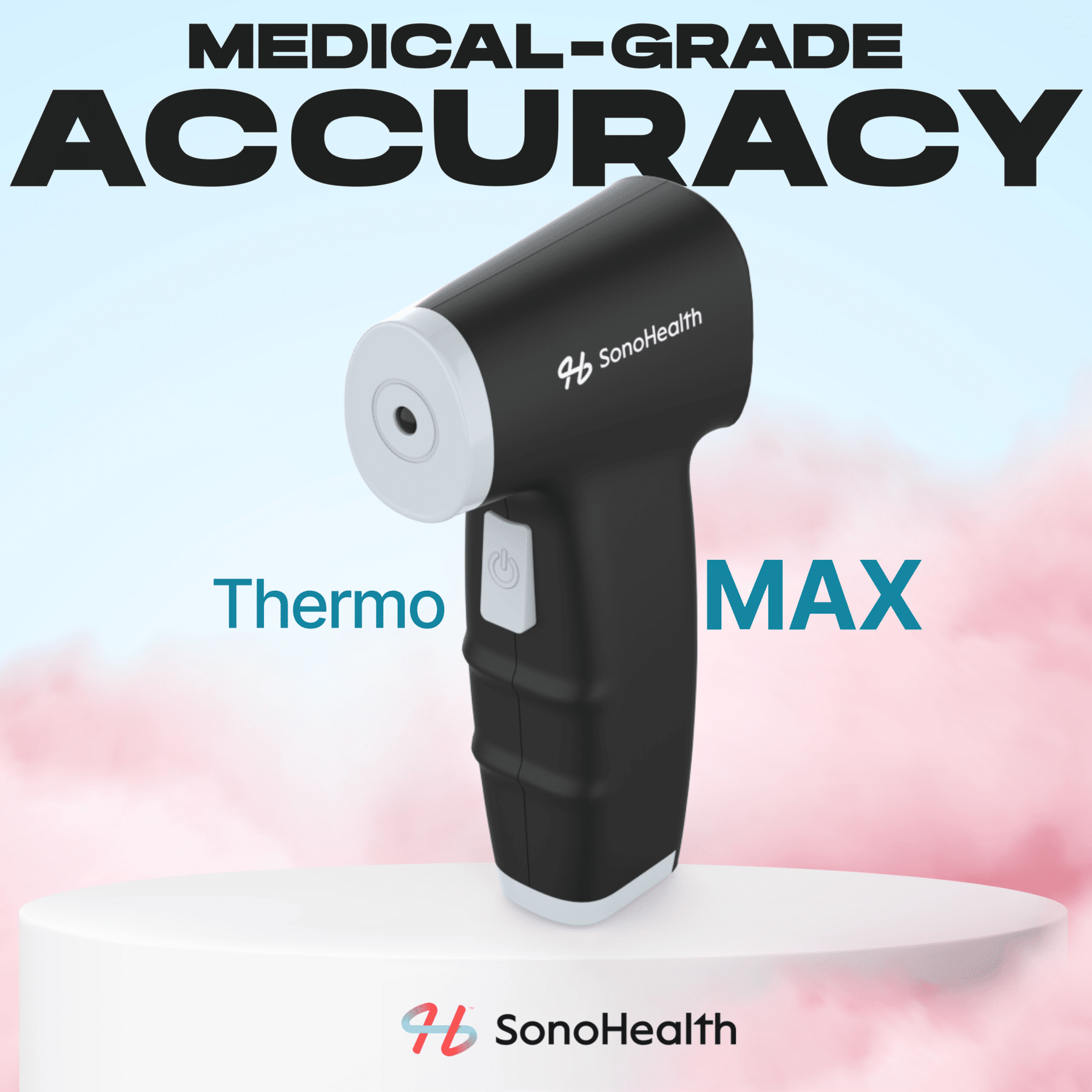 ThermoMax - Smart Medical Grade Touch-less Forehead Thermometer - Bluetooth and App Connectivity with Built-in Memory image 1